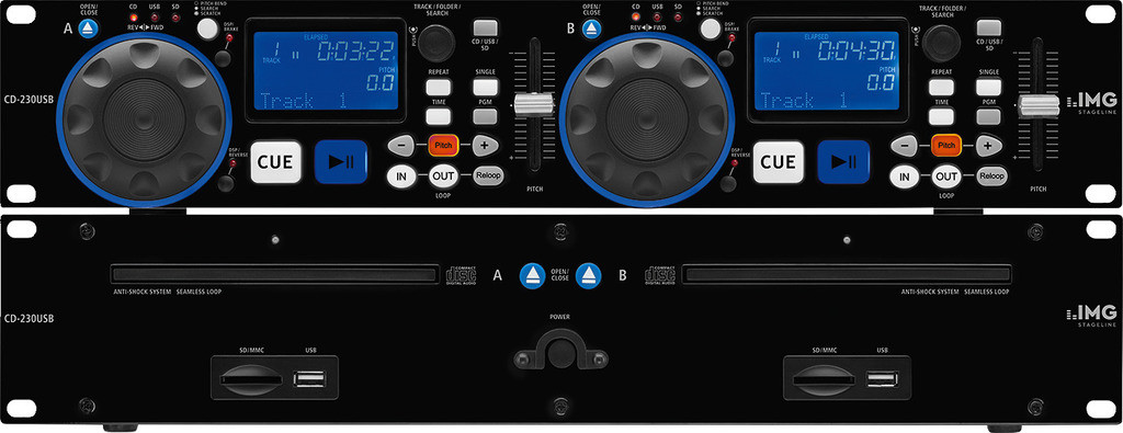 IMG IMG STAGELINE CD-230USB Podwójny odtwarzacz CD/MP3 dla DJ 59933