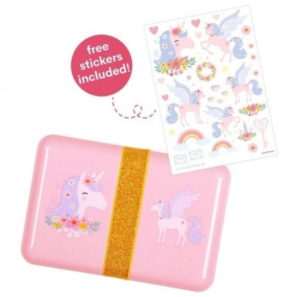 A Little Lovely Company A Little Lovely Company - A Little Lovely Company  -  Śniadaniówka Lunchbox Jednorożec z Naklejkami
