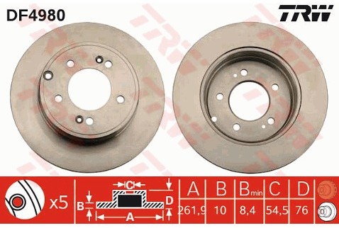 TRW Tarcza hamulcowa DF4980
