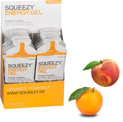 SQUEEZY SQUEEZY Żel Energetyczny 33g Brzoskwinia-Pomarańcza 12 szt