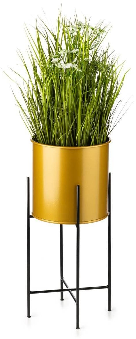 Kwietnik z osłonka 55 cm czarno złoty