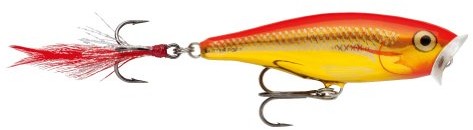 Rapala Shea Pop Top Water na nartach 7 cm złoty Fluorescent Red Popper SP07