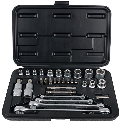 KS Tools Komplet kluczy nasadowych 1/2 cala TX  911.4302 1/4 cala  3/8 cala, 31-częściowy 4042146053324