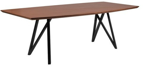 Vildevik Glamour Stół drewniany blat stalowe czarne nogi 220x110x76 cm VA851 VA851
