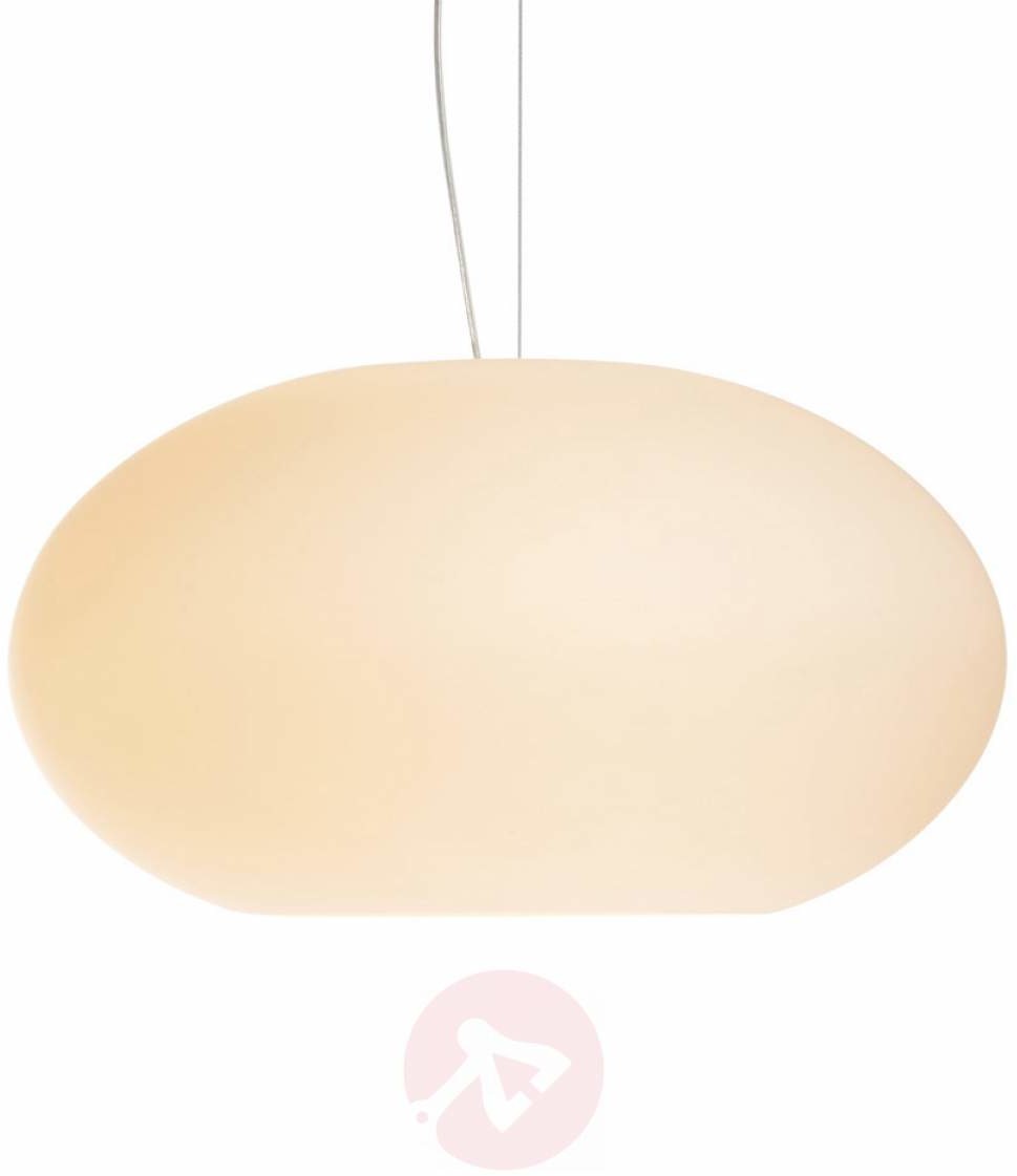 Casablanca Szklana lampa wisząca AIH 38 cm kremowa matowa