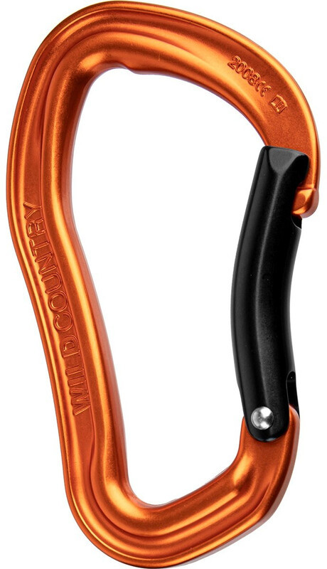 Wild Country Electron Carabiner Bent Gate, orange/black 2021 Karabinki niezakręcane 40-ELECTBG-907-OSFA