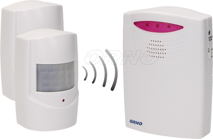 Orno Czujnik ruchu x 2 z sygnalizacją bezprzewodowy IP44,120m OR-MA-710