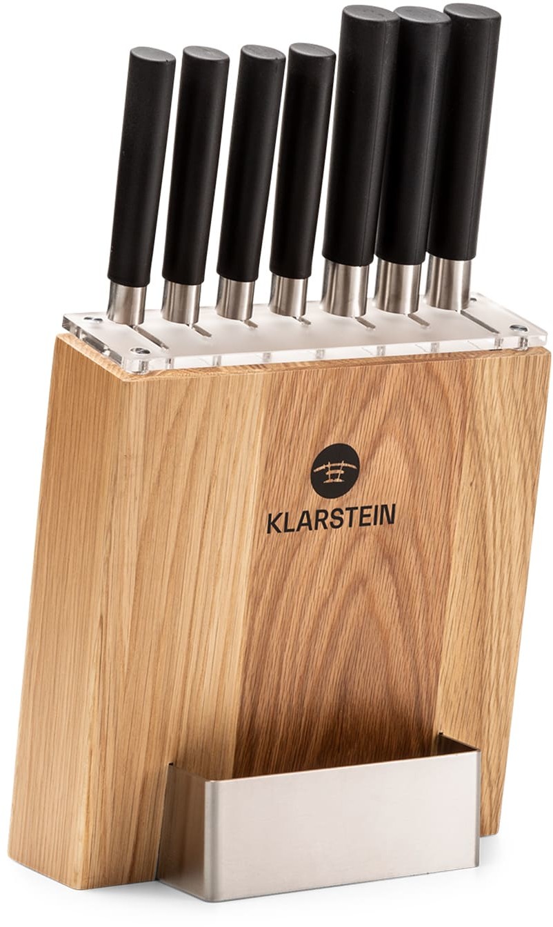 Klarstein Klarstein Kitano zestaw 8-częściowy Zestaw noży z blokiem 7 noży stal szlachetny drewniany blok KG10-KitanoOak