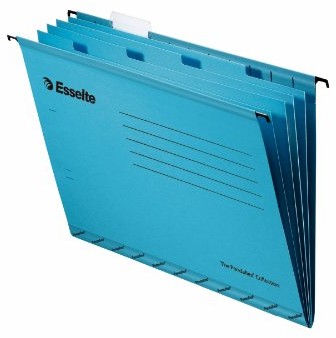 Esselte Classic wzmocniona teczka do zawieszania ze ściankami działowymi, Foolscap, opakowanie 10 szt. w zestawie, niebieski, 93135 93135