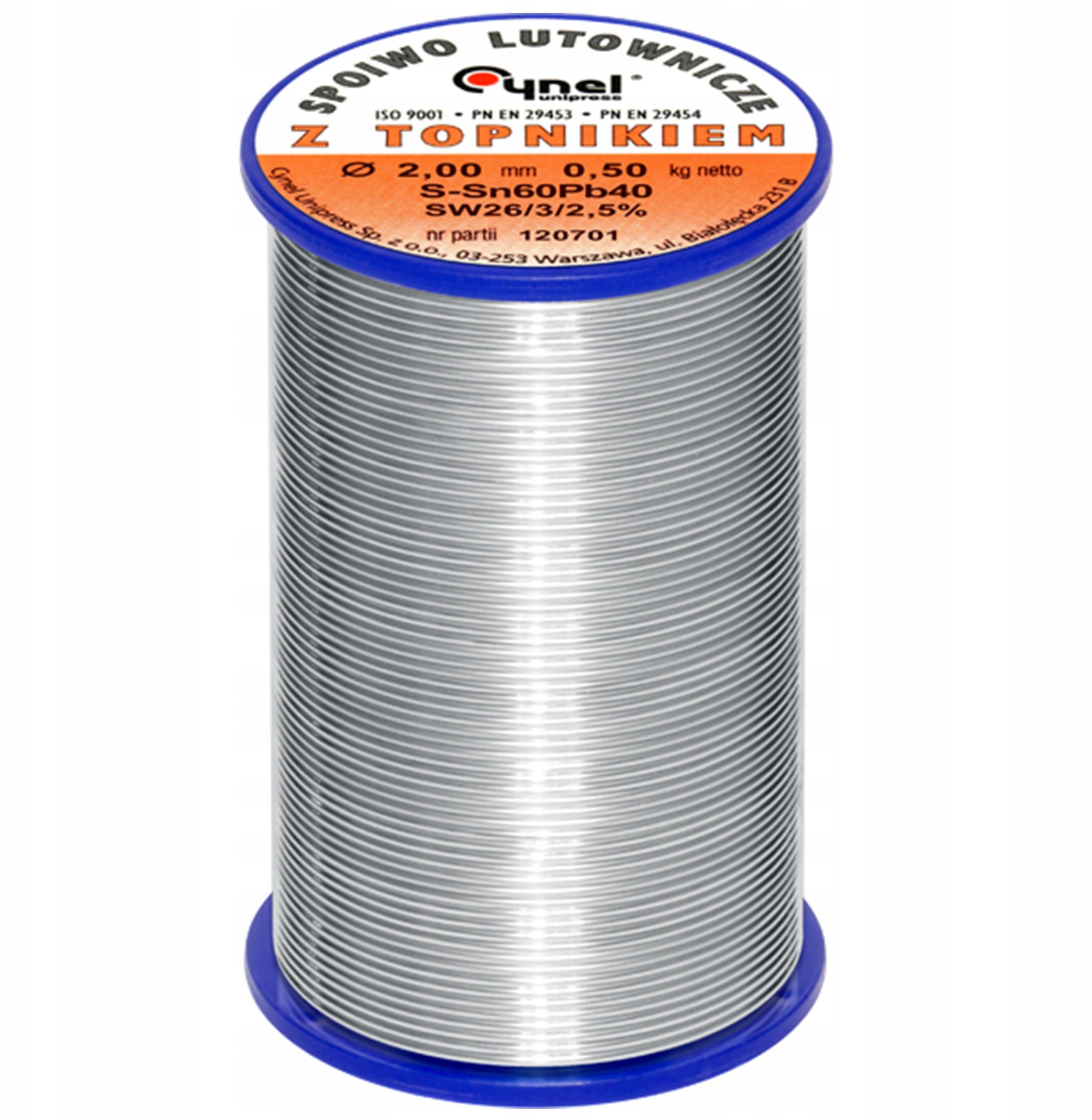 Cyna Z Topnikiem Spoiwo Lutownicze 500g 2mm 60%