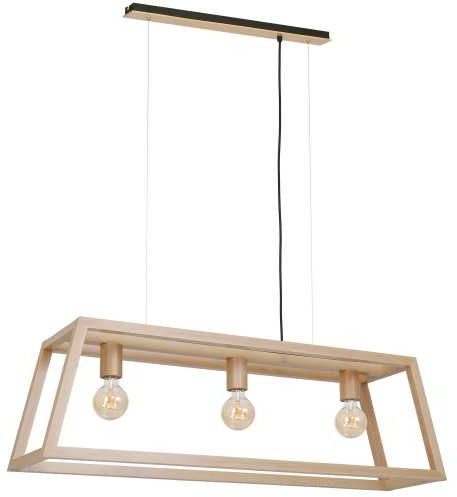 Luminex Lampa wisząca Legno 8422 lampa sufitowa drewniana 3x60W E27 brązowa