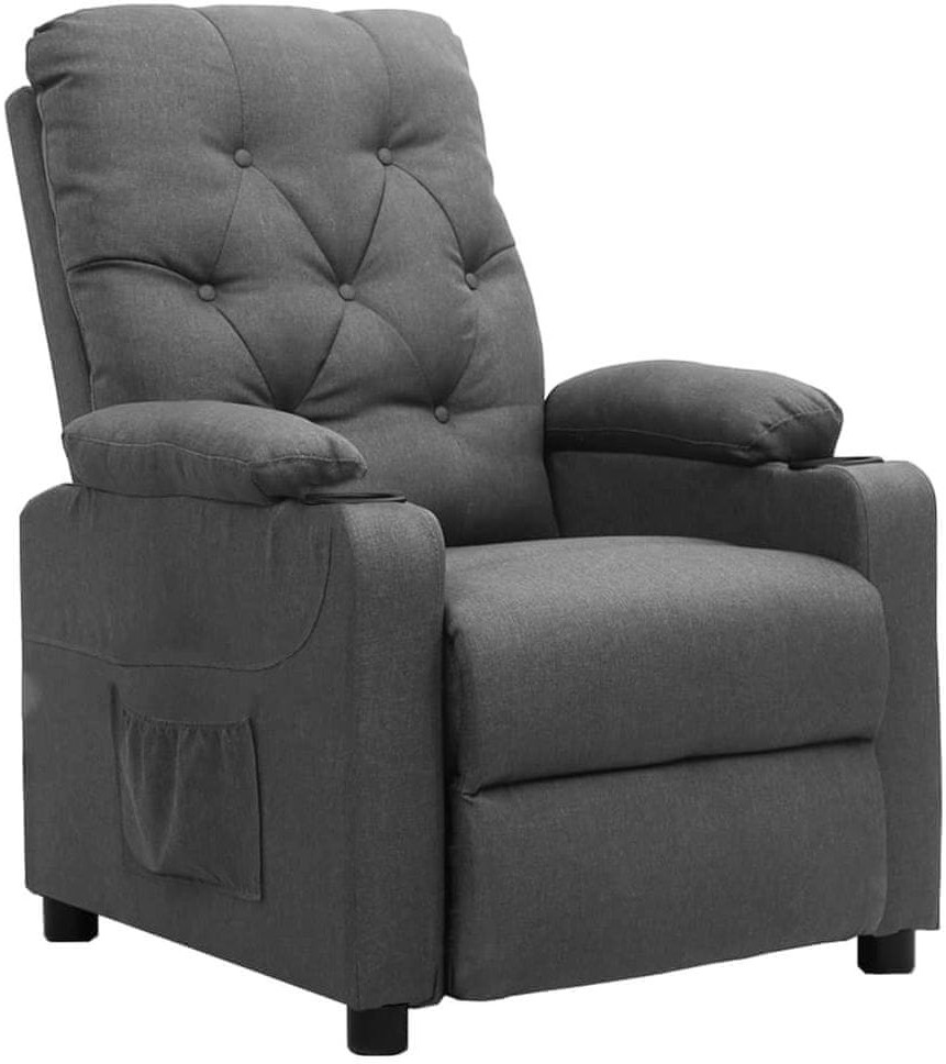 shumee Fotel rozkładany jasnoszary obity tkaniną