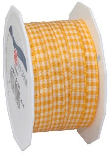 Pattberg Prezent 10 MM 20 m Vichy  kratkowana tasiemka, żółty 6191020-705