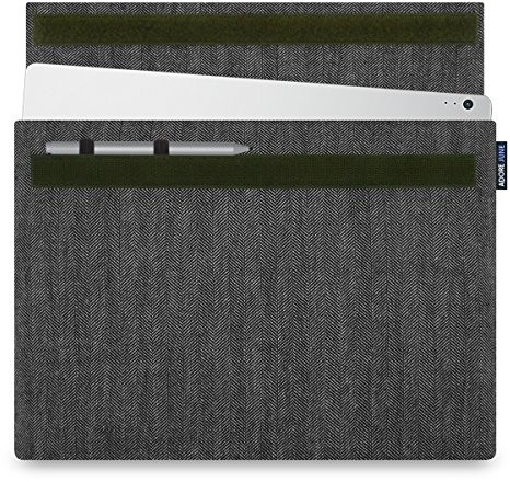 Adore June Adore June Business 13,5 cala etui kompatybilne z Microsoft Surface Book 2 i 3 Charakterystyczna torba z materiału ryba-grat-z uchwytem na długopis do Microsoft Surface Pen, szary/czarny 100767-SB-000BLL