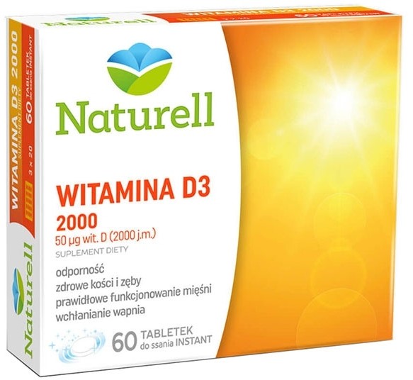 USP Zdrowie Naturell Witamina D3 2000 x60 tabletek do ssania