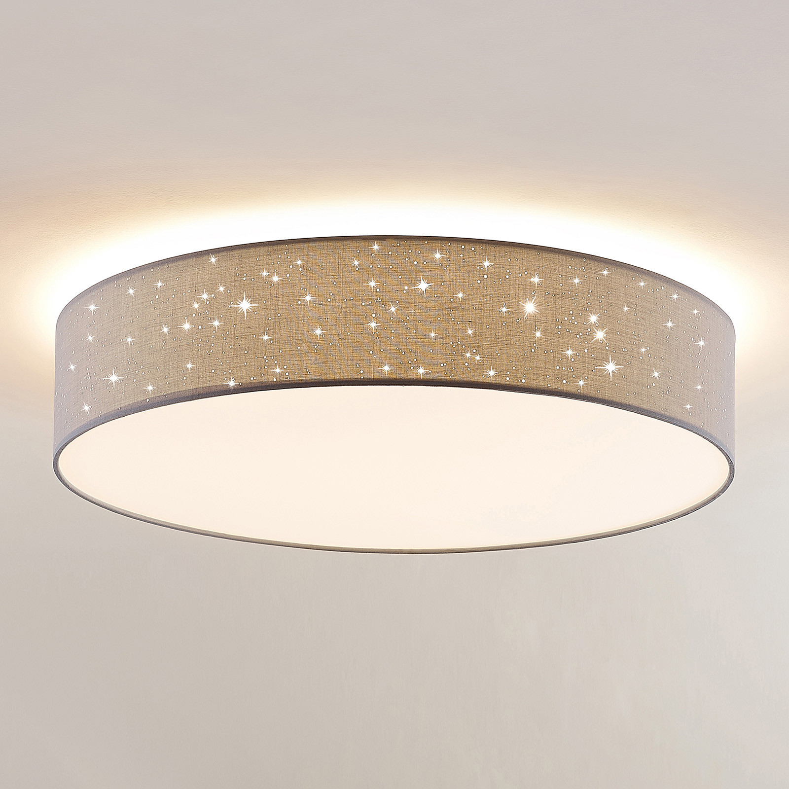 Lindby Ellamina lampa sufitowa LED 60cm jasnoszara