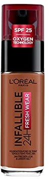 Fresh L'Oréal Paris L'Oréal Paris Infaillible 24H Wear Make-up 375 Deep Amber, wysoka siła krycia, długo utrzymująca się, wodoodporna, oddychająca, 30 ml