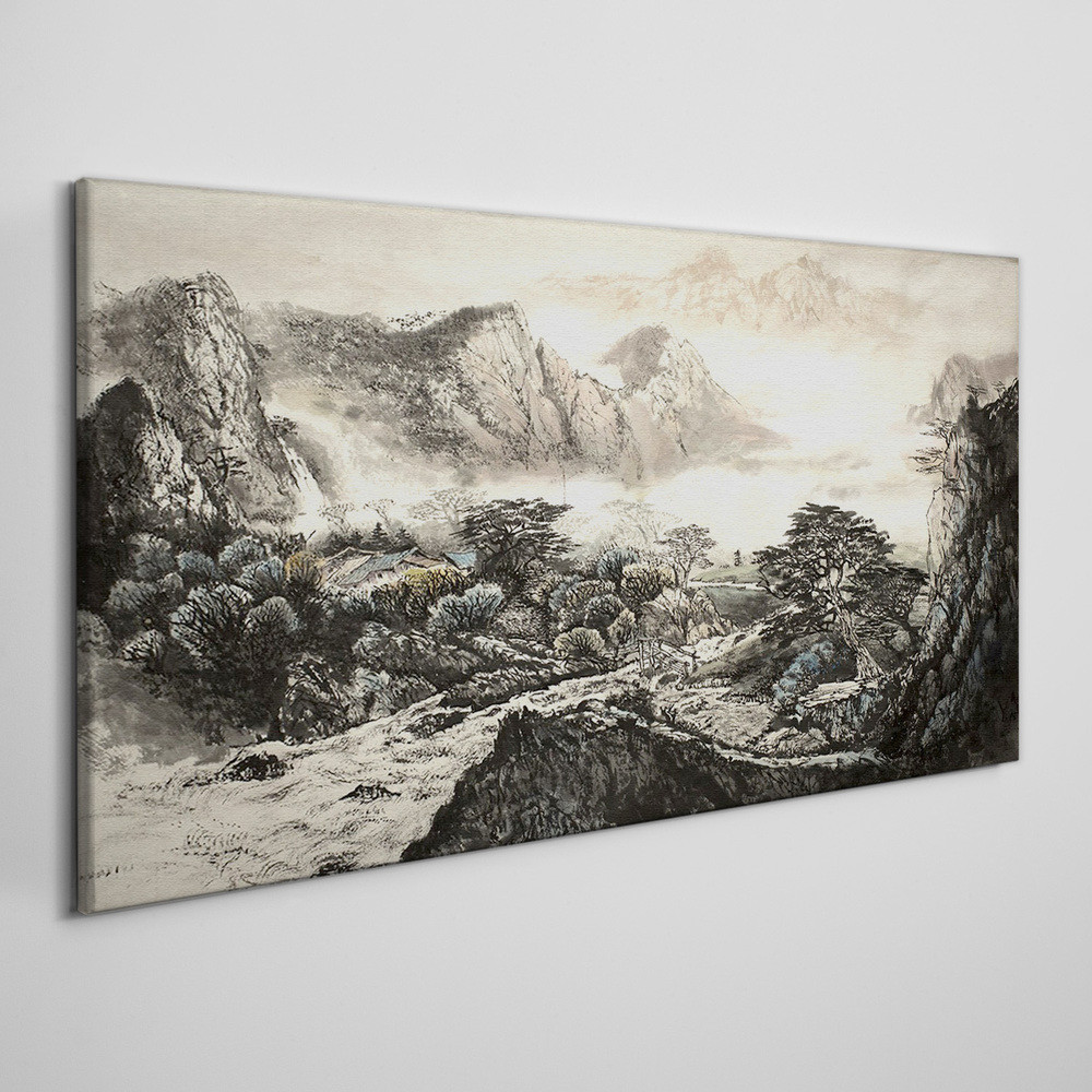 PL Coloray Obraz Canvas Góry Chińczycy Drzewa 100x50cm