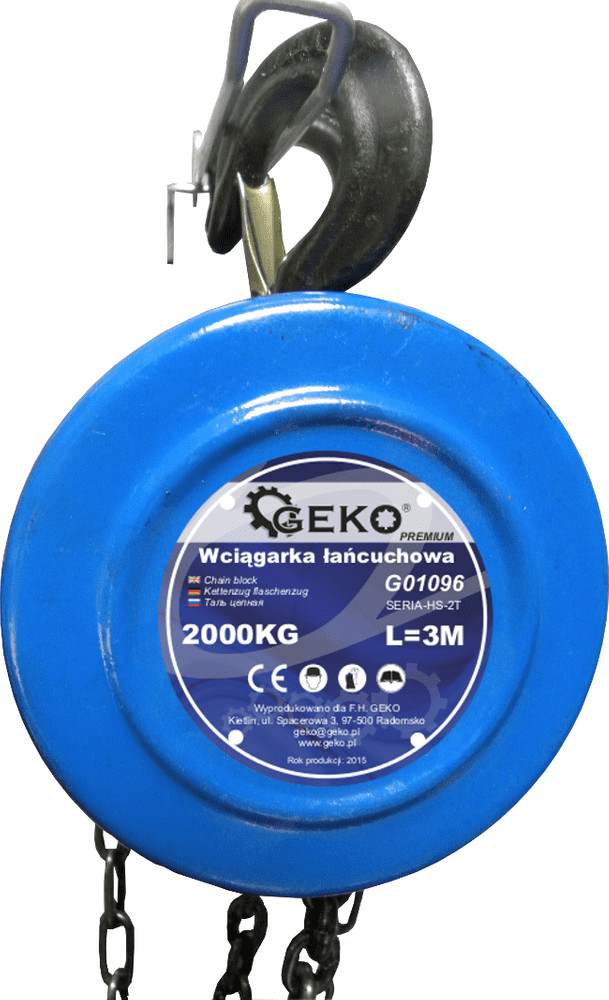 GEKO Wciągarka łańcuchowa PREMIUM 2T x 3M/stal/(1)