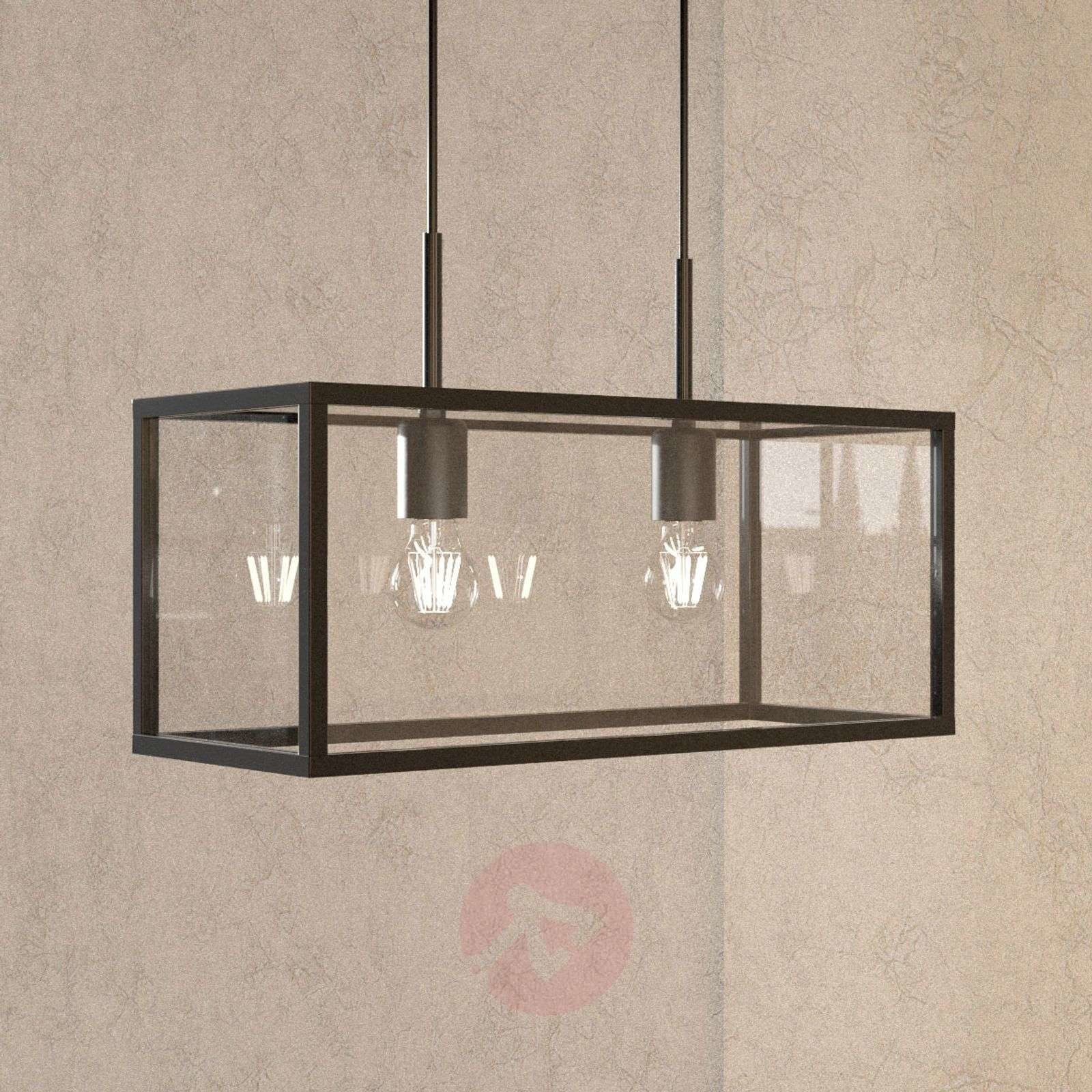 Lampenwelt com Lampa wisząca Beyza, jak latarnia, 2-punktowa