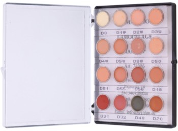KRYOLAN Dermacolor Camouflage System mini paleta kremowych korektorów o wysokim kryciu 16 odcieni odcień No 2 12 g