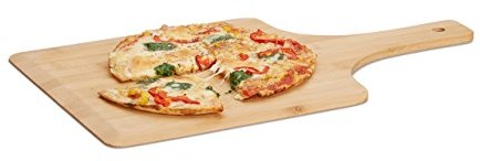 Relaxdays łopatka do pizzy z bambusa, 50 x 30 cm, jako łopatka do pizzy, zaokrąglone krawędzie, chleb, z uchwytem na suwak, naturalny 10022155