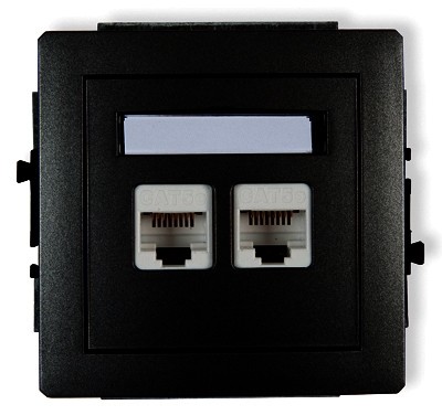 Karlik Deco czarny gniazdo komputerowe 2xRJ45 kat 6 12DGK-4 12DGK-4