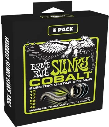 Ernie Ball Regularne struny do gitary elektrycznej Slinky kobalt 3-pak - rozmiar 10-46 P03721