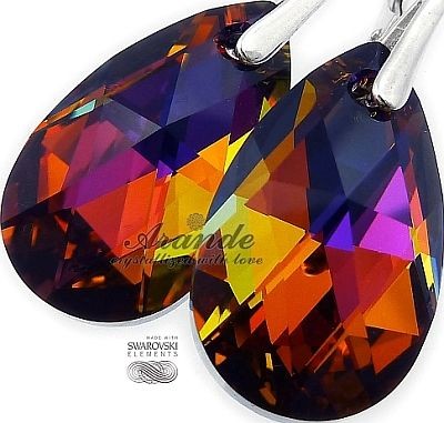 Swarovski Kolczyki Volcano Srebro Certyfikat