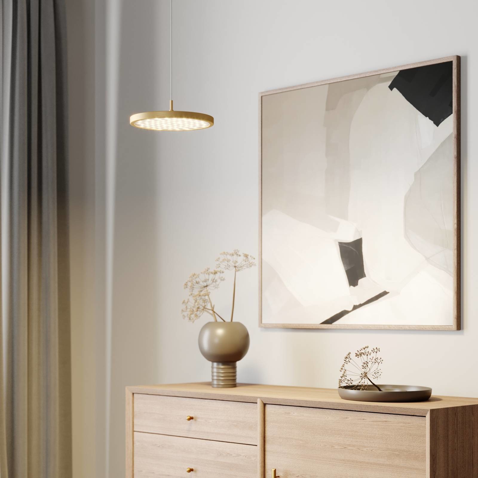 Rothfels Rothfels Gion lampa wisząca LED 1pkt biała/mosiądz