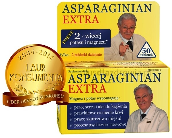 UNIPHAR ASPARAGINIAN EXTRA 50 TABLETEK  magnez i potas ASPARAGINIAN EXTRA 50 TABLETEK  magnez i potas