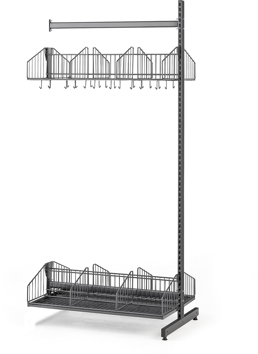 AJ Produkty Podłogowy regał do szatni TRD, moduł dodatkowy, 900x2000 mm, ciemnoszary