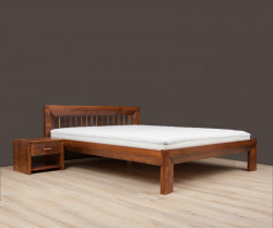 Ekodom Łóżko drewniane Kiruna Rozmiar 180x200 Szuflada 2/3 długości łóżka Kolor wybarwienia Miodowy