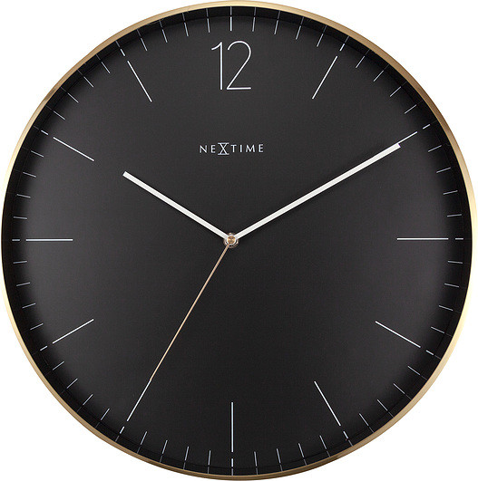Nextime Zegar ścienny Essential XXL złoto-czarny 3258ZW