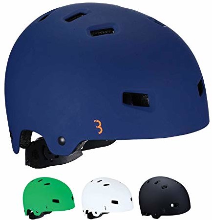 BBB BBB Cycling Unisex Youth dziecięcy kask rowerowy Billy | obudowa z tworzywa ABS | jazda na rowerze, skuter, deskorolka, skuter, BHE-50 niebieski S (49,5-54 cm), matowy niebieski/pomarańczowy BHE-50