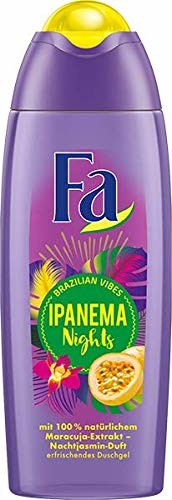Fa FA żel pod prysznic Brazilian Vibes Ipanema Nights ze 100% naturalnym ekstraktem z marakuji i zapachem jaśminu nocnego, 1 opakowanie (1 x 250 ml)