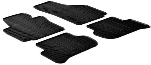 GledRing 336 zestaw dywaników gumowych Skoda Yeti 2009-2013 (profil T 4-częściowy + klipsy montażowe), kolor czarny