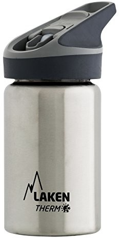 Laken Prześcieradło Thermo Jannu termos termos ze stali nierdzewnej butelka na wodę butelka do picia szerokie otwarcie  0.35L, szary, 350 ml TJ3