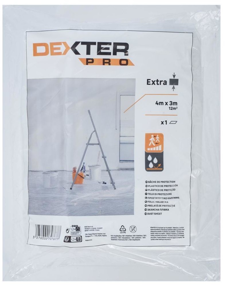 DEXTER PRO Folia malarska EXTRA 4 x 3 m DEXTER PRO
