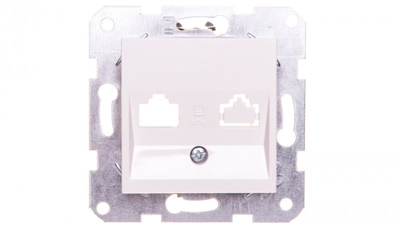 Viko by panasonic KARRE Płytka czołowa z ramką szkieletową do gniazd teleinformatycznych mocowanie typu keyston jack biała 90967115 90967115