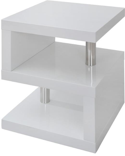 Vente-Unique pl Stolik nocny LYLIA - MDF lakierowane na biało - Diody LED - Kolor biały