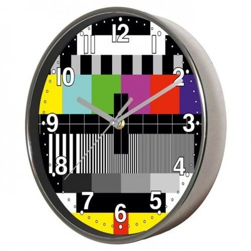Atrix Zegar ścienny chromowany sygnał kontrolny TV ATE2019SK