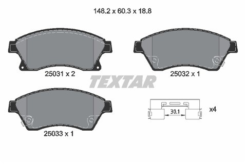 TEXTAR Klocki hamulcowe - komplet 2503101