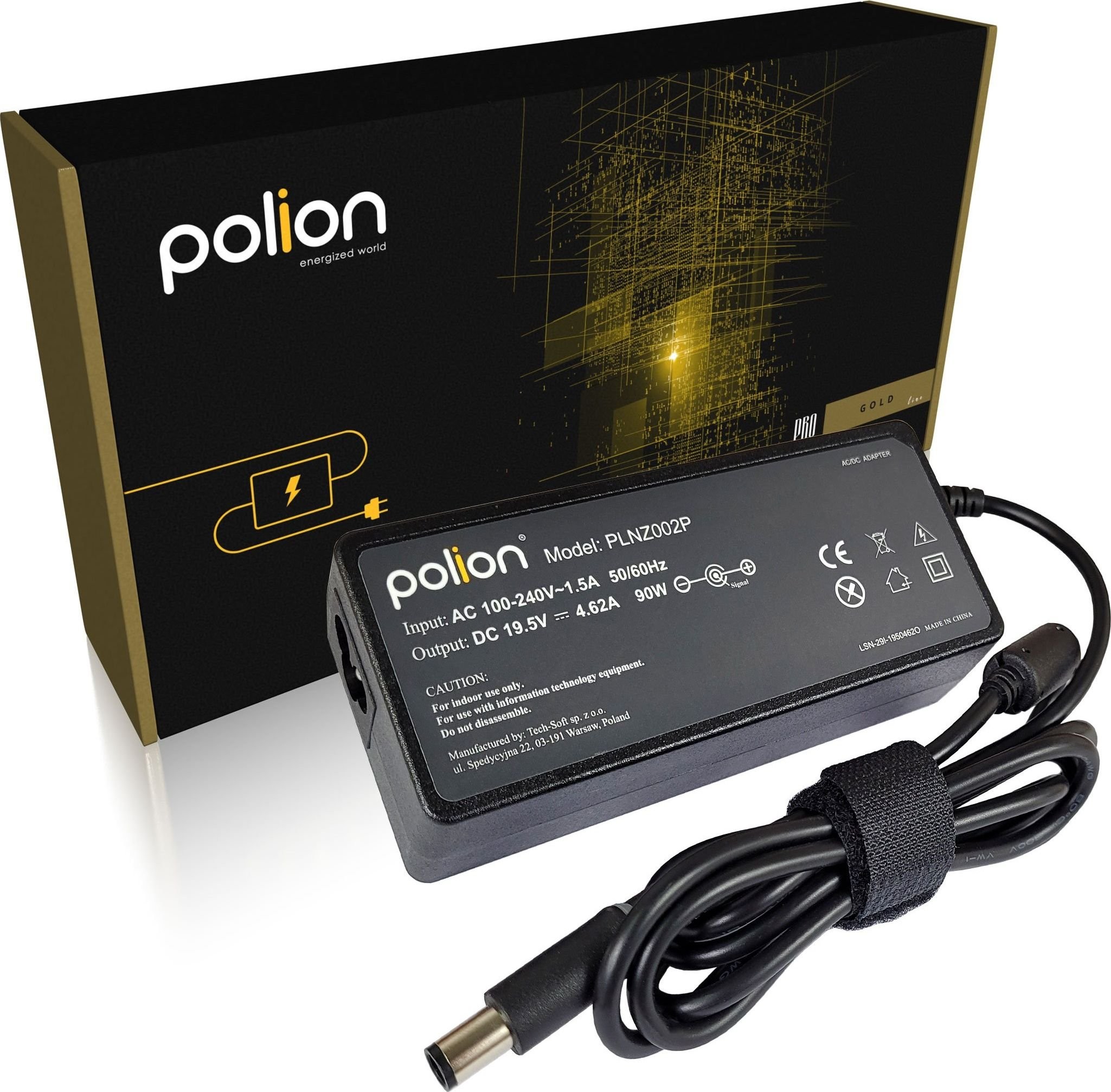 Dell Zasilacz do laptopa Polion Ładowarka 90W do 19,5V 4,62A 7,4x5,0mm pin PLNZ002P