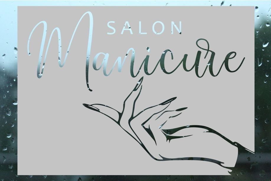 Naklejka mrożone szkło: salon manicure OM043b