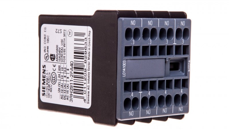 Siemens Styk pomocniczy 4Z 0R montaż czołowy 3RH2911-2FA40 3RH2911-2FA40