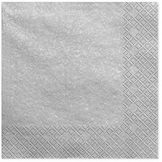 Unbekannt serwetek, 3-warstwowe, Metaliczny Srebrny, 33 x 33 cm, 20 szt./PCKG. SP33  1-018me