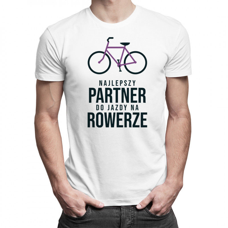 Najlepszy partner do jazdy na rowerze - męska koszulka z nadrukiem 6334