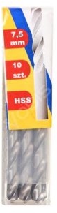 CONDOR Zestaw wierteł podwójnie szlifowane do metalu 7,5mm 10szt