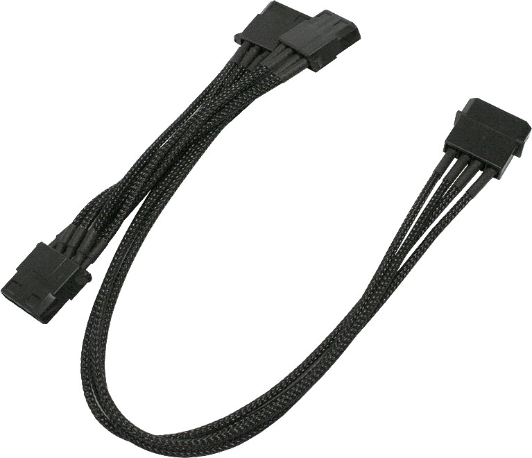 Nanoxia Kabel zasilający 4Pin Molex-3x4Pin adapter 30cm black - 90010000 (900100008)